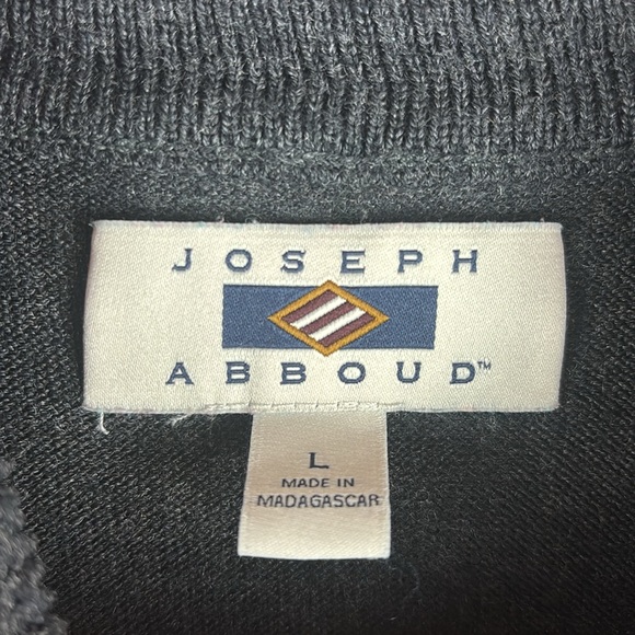 Men's Joseph Abboud Merino Wool Blend Gray Sweater - Picture 2 of 4